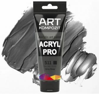Фарба художня Acryl PRO ART Kompozit 0,075 л ТУБА (511 сіра темна)